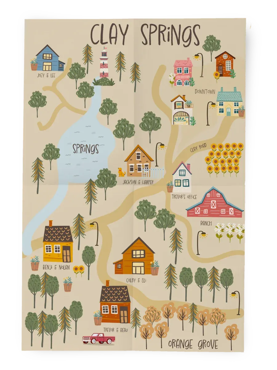 Illustrated map of Clay Springs