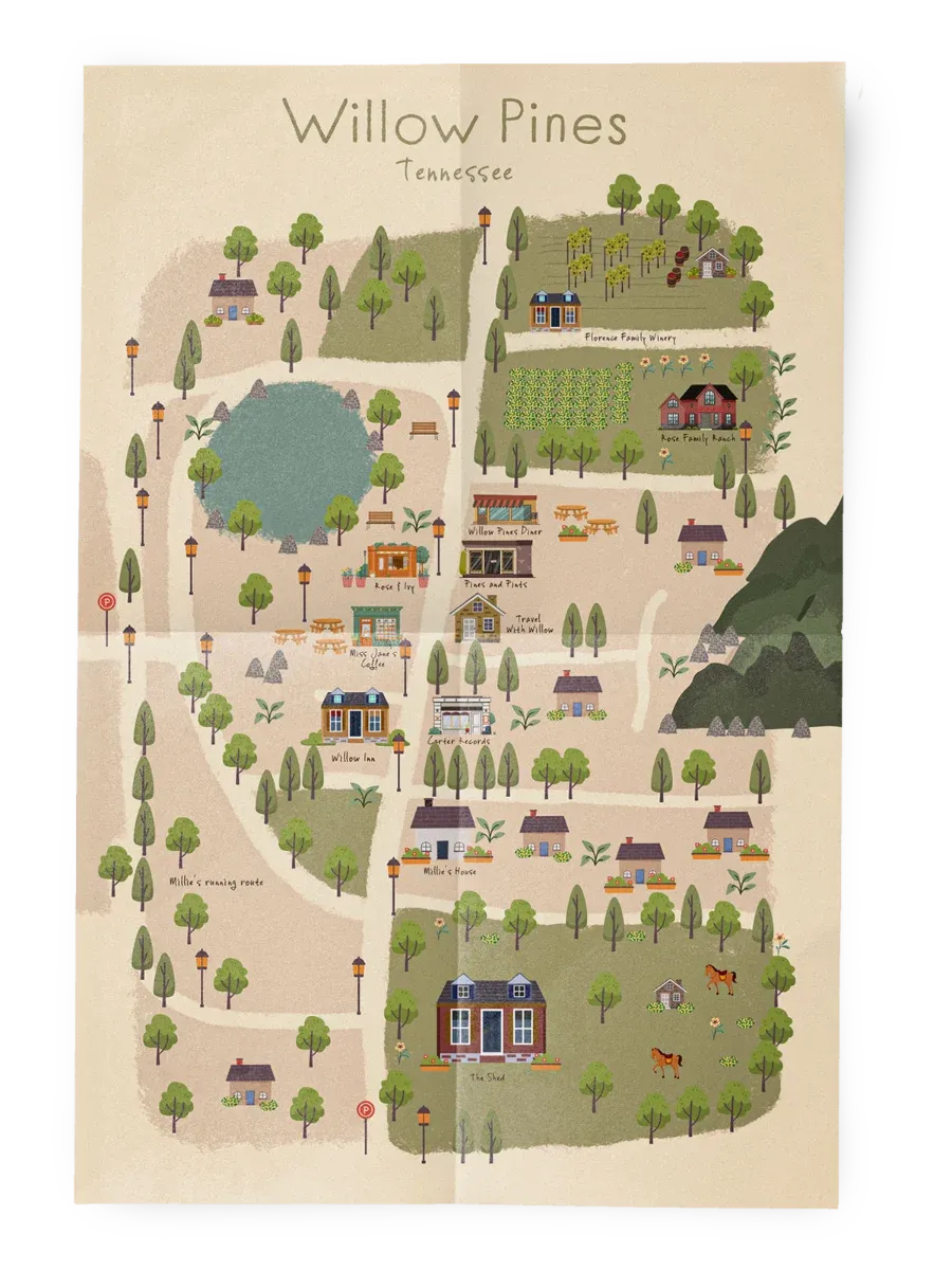 Illustrated map of Willow Pines