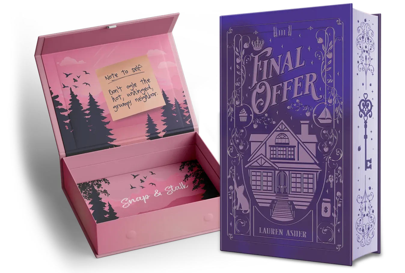 Special edition box and foiled cover for Final Offer by Lauren Asher